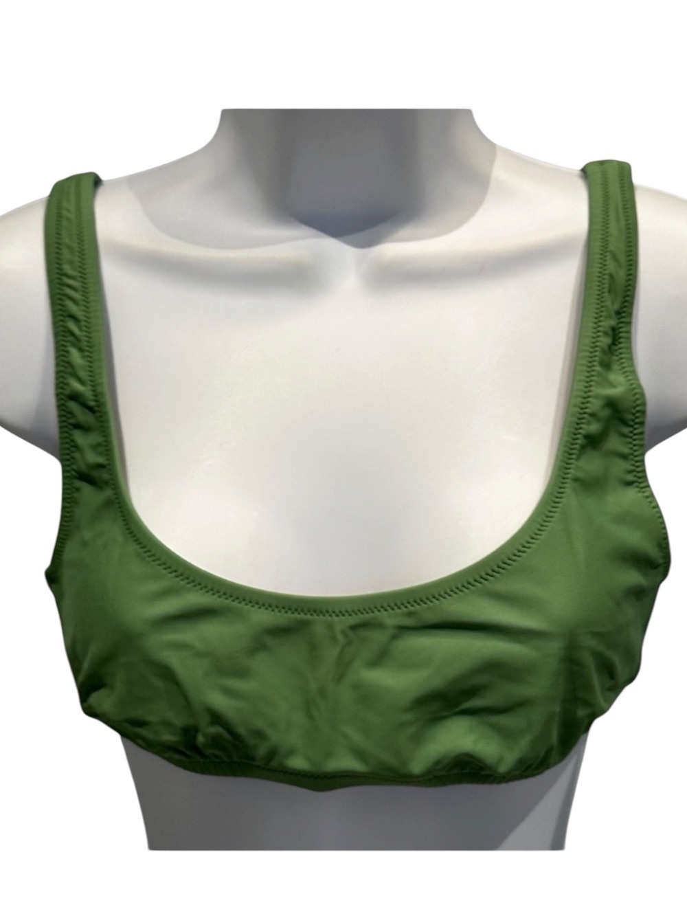 J. Crew Green Heritage Scoop Neck Bikini Top Size Medium New with Tag